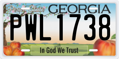 GA license plate PWL1738