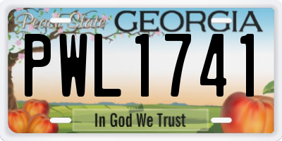 GA license plate PWL1741