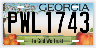 GA license plate PWL1743