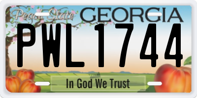 GA license plate PWL1744