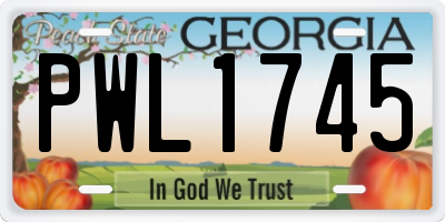 GA license plate PWL1745