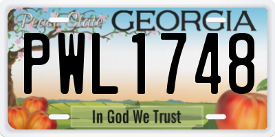 GA license plate PWL1748