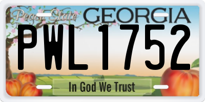 GA license plate PWL1752