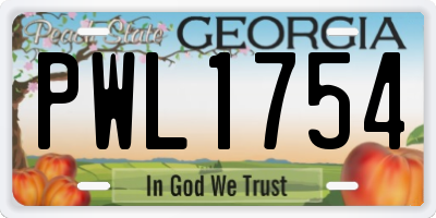 GA license plate PWL1754