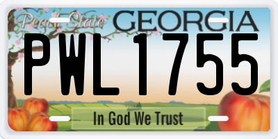 GA license plate PWL1755