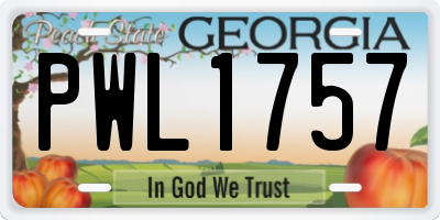GA license plate PWL1757