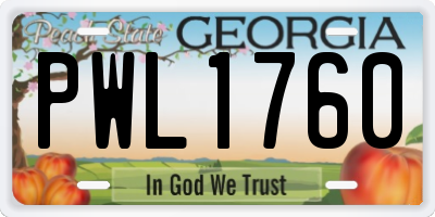 GA license plate PWL1760