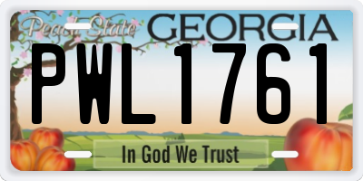 GA license plate PWL1761