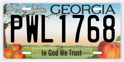 GA license plate PWL1768