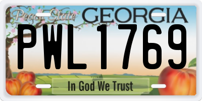 GA license plate PWL1769