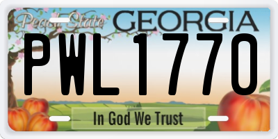 GA license plate PWL1770