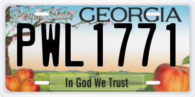 GA license plate PWL1771
