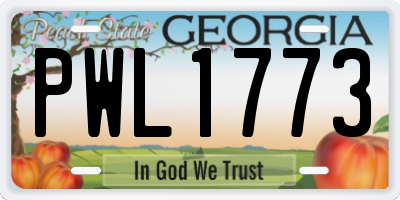 GA license plate PWL1773