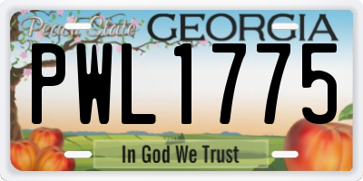 GA license plate PWL1775