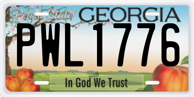 GA license plate PWL1776