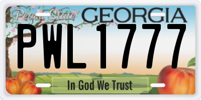 GA license plate PWL1777
