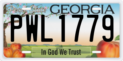 GA license plate PWL1779