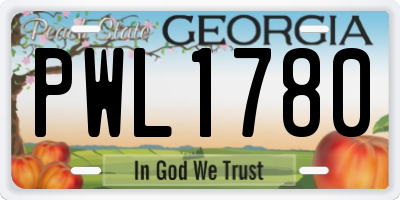 GA license plate PWL1780