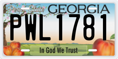GA license plate PWL1781