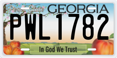 GA license plate PWL1782