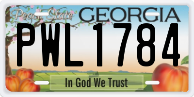 GA license plate PWL1784