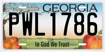 GA license plate PWL1786
