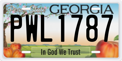 GA license plate PWL1787