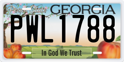 GA license plate PWL1788