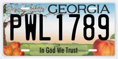 GA license plate PWL1789