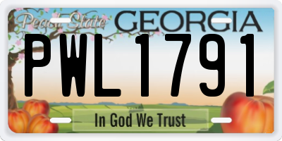 GA license plate PWL1791