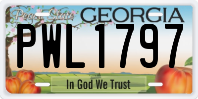 GA license plate PWL1797