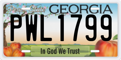 GA license plate PWL1799