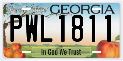 GA license plate PWL1811