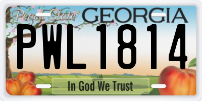 GA license plate PWL1814