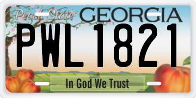 GA license plate PWL1821