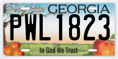 GA license plate PWL1823
