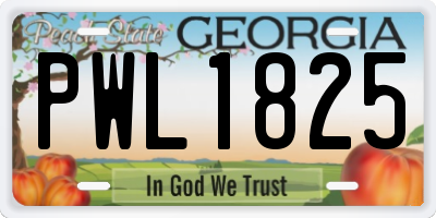 GA license plate PWL1825