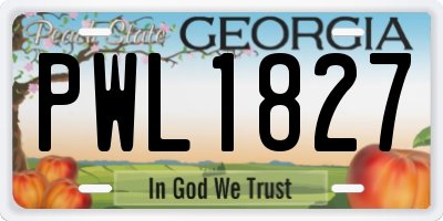 GA license plate PWL1827