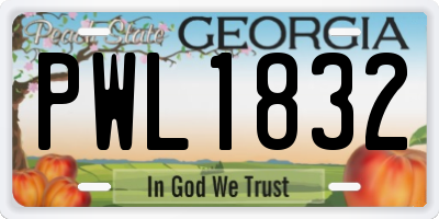 GA license plate PWL1832