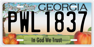 GA license plate PWL1837