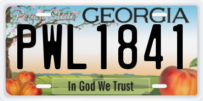 GA license plate PWL1841