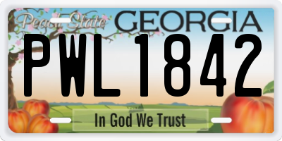 GA license plate PWL1842