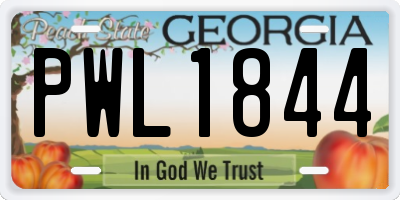 GA license plate PWL1844