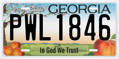 GA license plate PWL1846