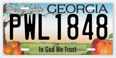 GA license plate PWL1848