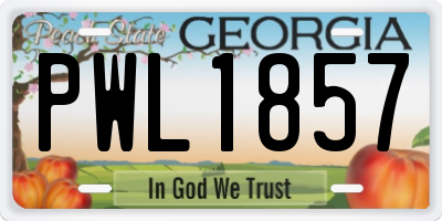 GA license plate PWL1857