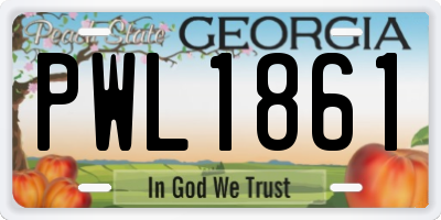 GA license plate PWL1861