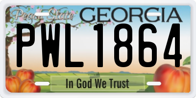 GA license plate PWL1864