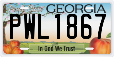 GA license plate PWL1867