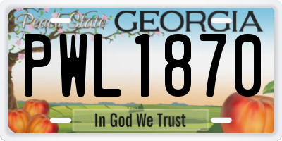 GA license plate PWL1870